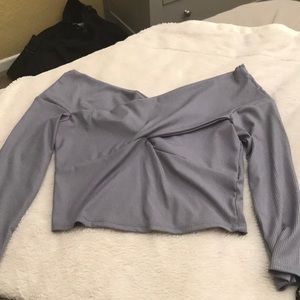 Off the shoulder mid length crop blouse